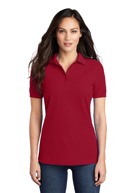 Port & Company Womens Core Stain Resistant Short Sleeve Polo Shirt - Red British Gentlewoman Style Port & Company Womens Core Stain Resistant Short Sleeve Polo Shirt - Red British Gentlewoman Style