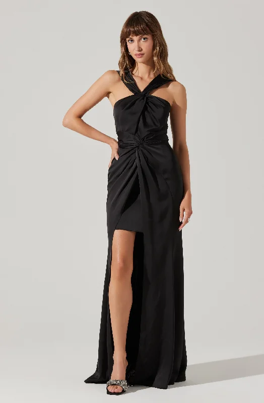 Georgiana Halter Neck Maxi Dress Casual Women's Loose - fitting