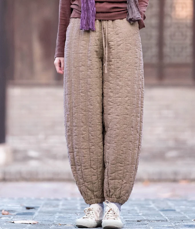 Autumn Winter Cozy Padded Warmth Casual Cotton Pants Sleek Women's 