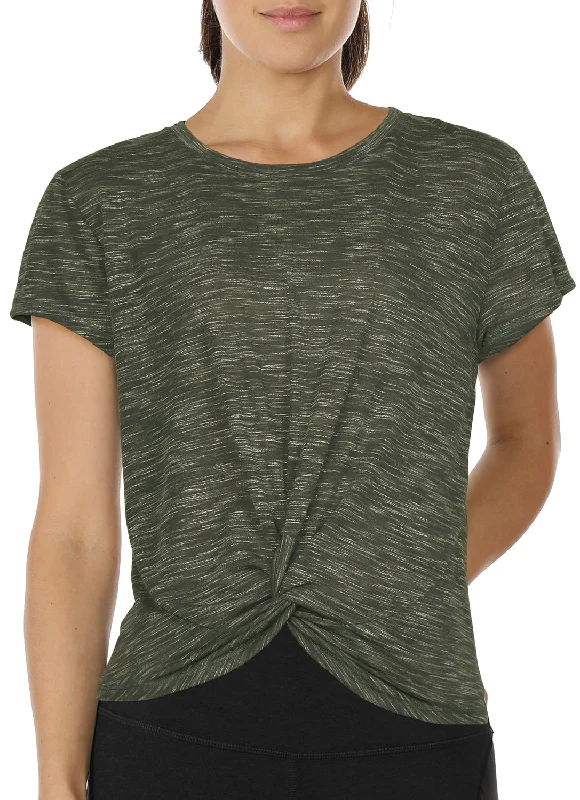 icyzone Workout Shirts for Women - Yoga Tops Gym Clothes Running Exercise Athletic Tie Front T-Shirts Cozy Women's Sherpa - lined