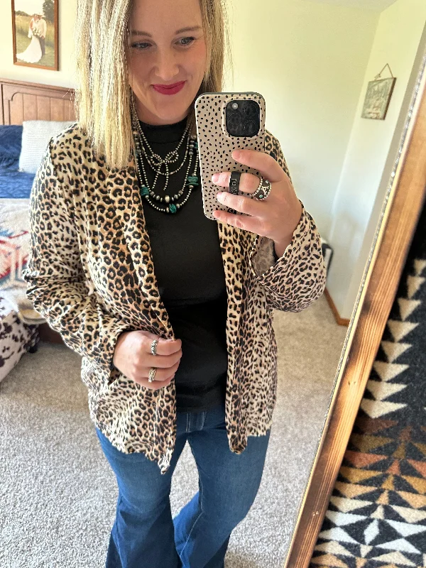 Leopard Blazer Refined Women's Classic 