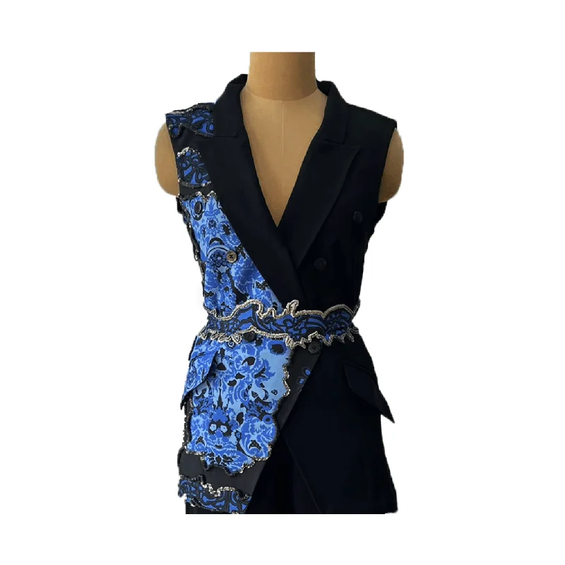 Blue Iris Half-Print Blazer Bold Women's Statement