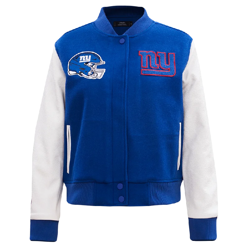 NFL NEW YORK GIANTS CLASSIC WOMEN'S WOOL VARSITY JACKET (DODGER BLUE/WHITE)