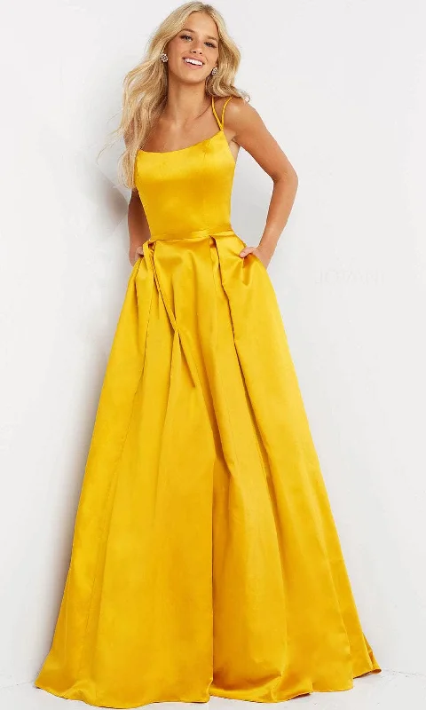 JVN by Jovani JVN02536 - Strappy Back Satin Prom Dress Vintage Women's 1970S 