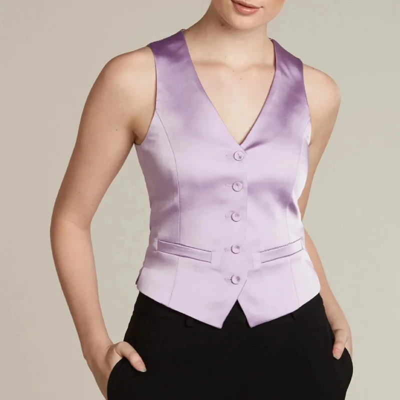 Lavender Tuxedo Vest Geometric