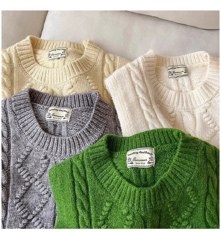 Retro knitted vest for women new round neck sleeveless sweater vest    S5012 Australian Beach