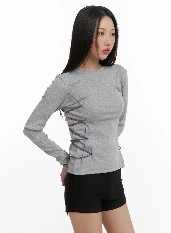 Side Strap Long Sleeve CY403 Casual Women's Japanese 