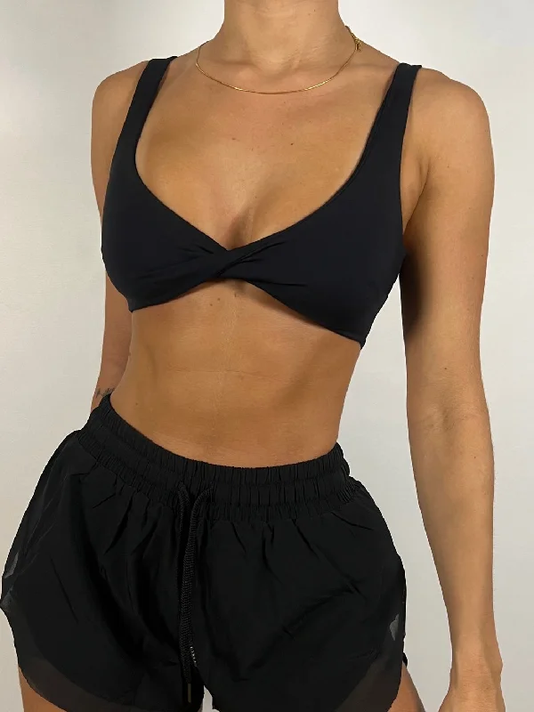 Black Twist Bra Sophisticated Women's 
