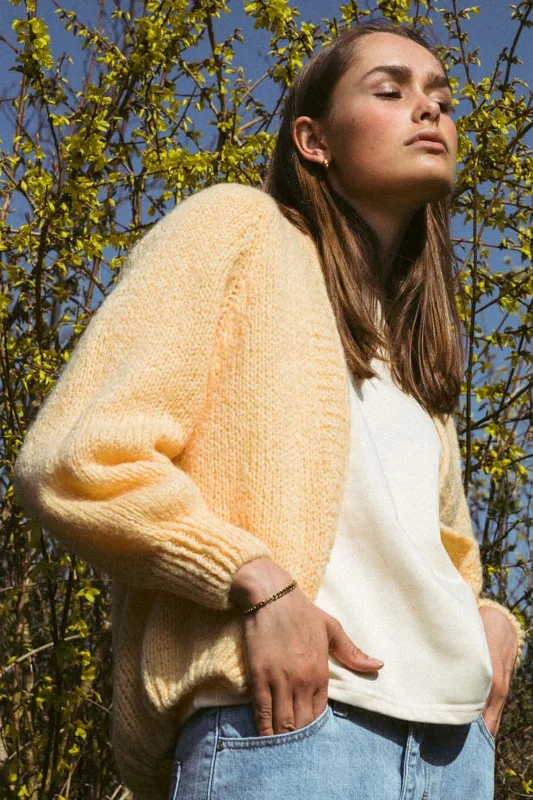 Noella - Fora Knit Cardigan - Yellow Melange