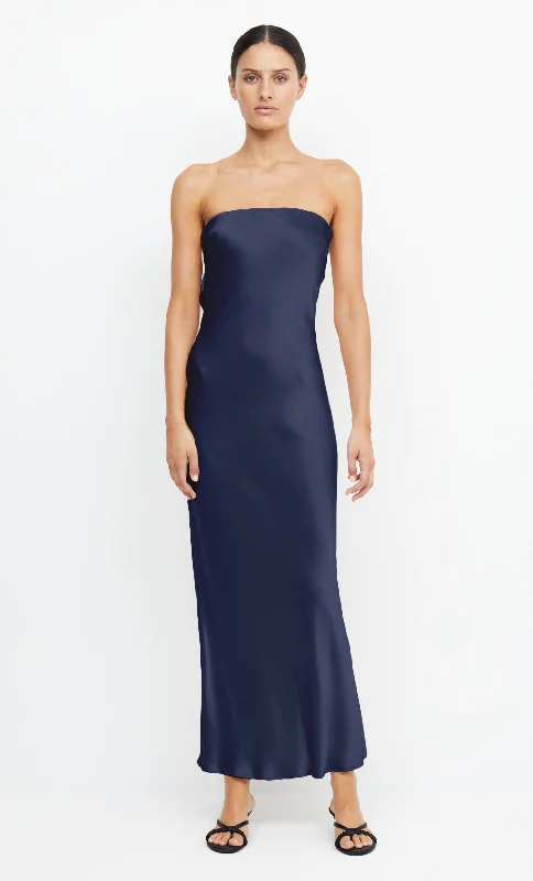 MOON DANCE STRAPLESS DRESS - INK Monochromatic Office Style