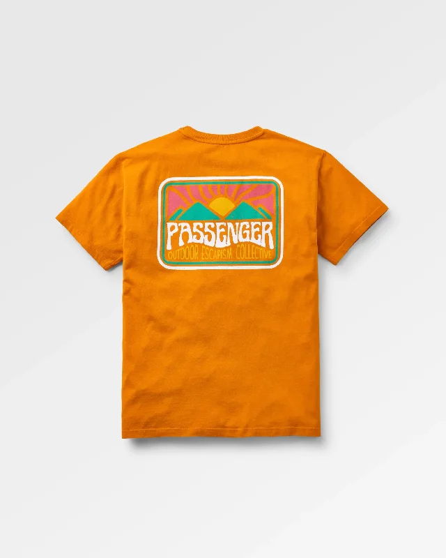 Golden Hour Recycled Cotton T-Shirt - Sunrise Orange Elegant Women's 