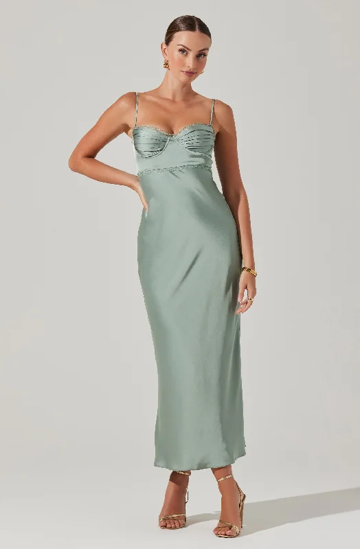 Florianne Satin Maxi Dress Feminine Women's Soft 