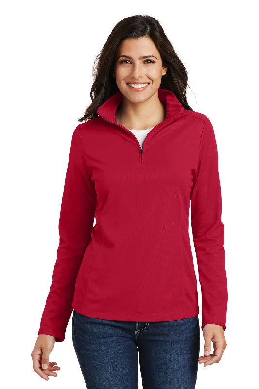 Port Authority Womens Moisture Wicking 1/4 Zip Sweatshirt - Rich Red - Closeout Relaxed Women's Beachy Port Authority Womens Moisture Wicking 1/4 Zip Sweatshirt - Rich Red - Closeout Relaxed Women's Beachy
