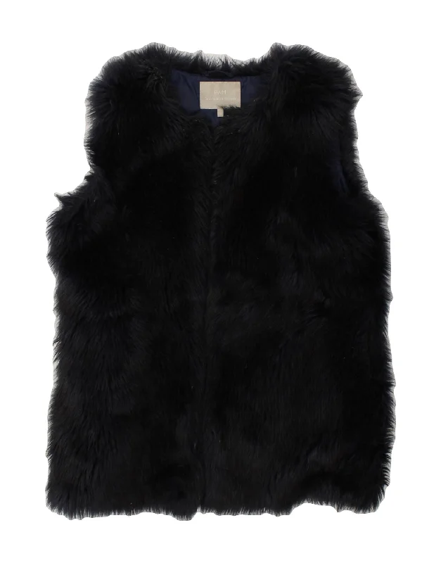 FENN WRIGHT MANSON Womens Faux Fur Gilet UK 14 Medium Navy Blue Acrylic Relaxed Women's Beachy FENN WRIGHT MANSON Womens Faux Fur Gilet UK 14 Medium Navy Blue Acrylic Relaxed Women's Beachy