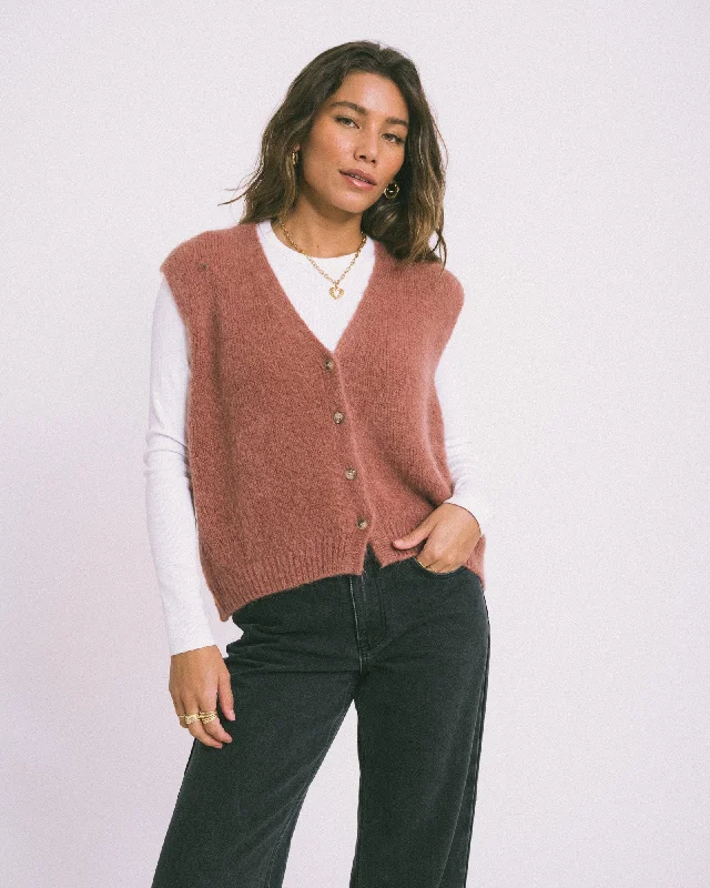 TILTIL Monica Gilet Melange Rose One Size Cool Women's Skate