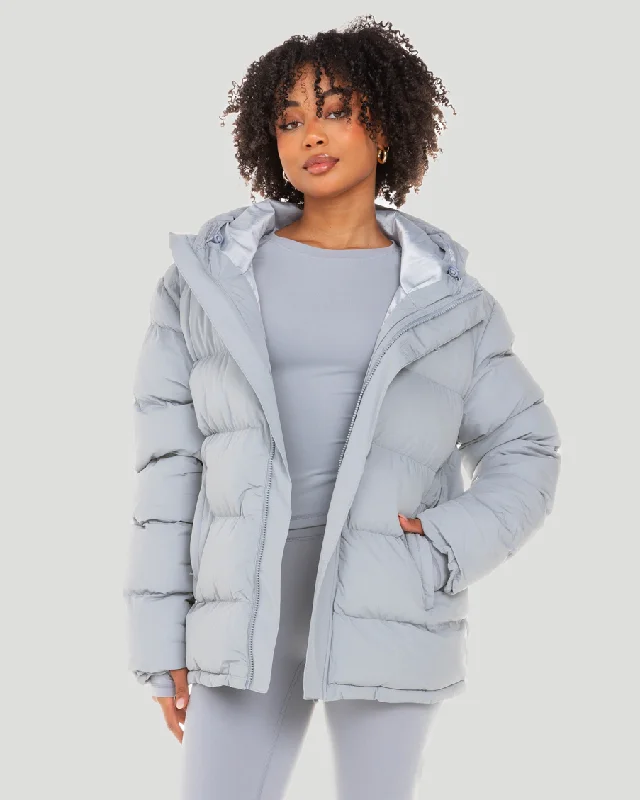 Unisex Puffer Jacket - Steel Grey Athletic Women's 