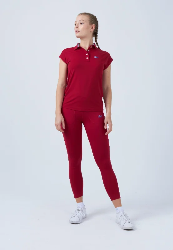 Tennis Polo Shirt Loose-Fit, bordeaux rot