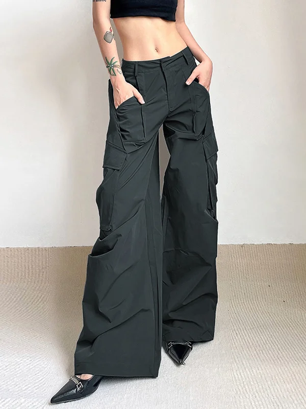 BerryBetty - Solo Ovesized Cargo Parachute Pants Artistic Women's Hand - painted