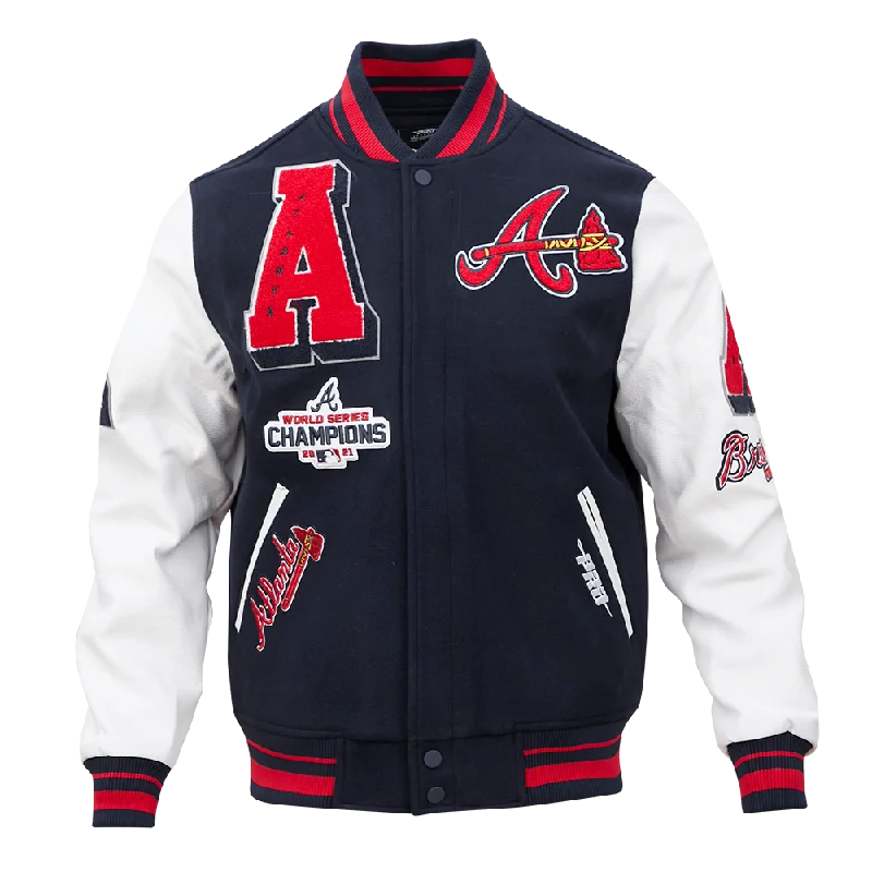 MLB ATLANTA BRAVES MASHUP MEN'S RIB WOOL VARSITY JACKET (MIDNIGHT NAVY/RED/MIDNIGHT NAVY) Sharp Women's Italian MLB ATLANTA BRAVES MASHUP MEN'S RIB WOOL VARSITY JACKET (MIDNIGHT NAVY/RED/MIDNIGHT NAVY) Sharp Women's Italian