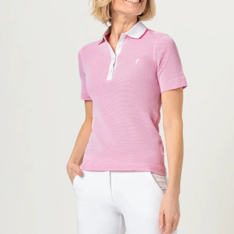 Golfino Mercedes S/S Polo - Shocking Rose Sustainable Organic