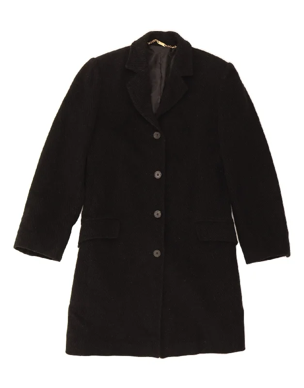 DOLCE & GABBANA Womens Overcoat IT 40 Small Black Wool Classic