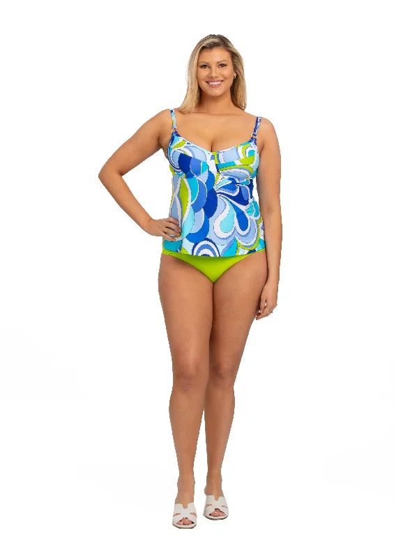 Vietri Sul Mare Underwire Bra Tankini with Apron Back (VM-112) Stylish Women's Tropical 