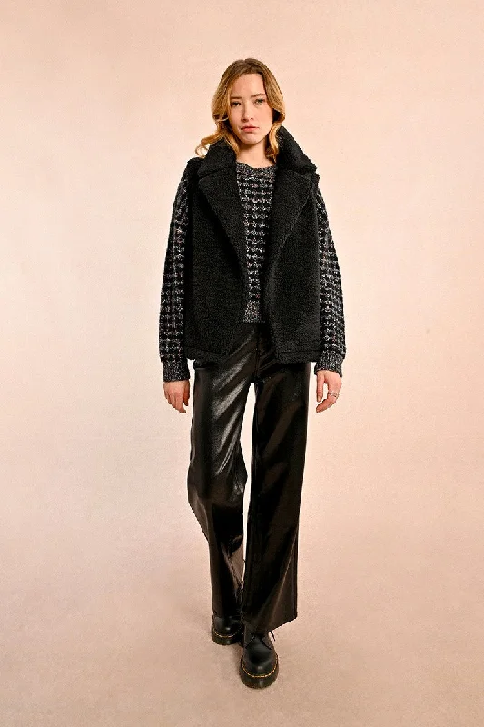 Sheepskin Effect Vest - Black Bohemian Women's Free