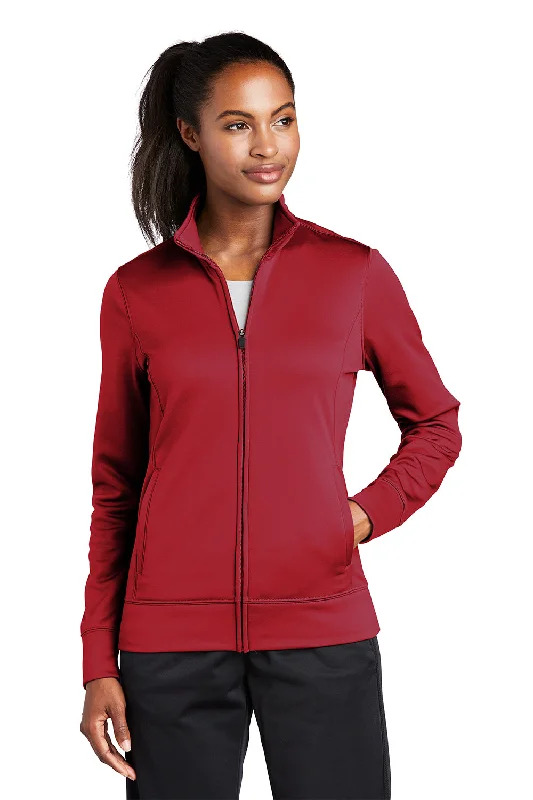 Sport-Tek Womens Sport-Wick Moisture Wicking Fleece Full Zip Sweatshirt w/ Pockets - Deep Red Sophisticated Women's Tailored Sport-Tek Womens Sport-Wick Moisture Wicking Fleece Full Zip Sweatshirt w/ Pockets - Deep Red Sophisticated Women's Tailored