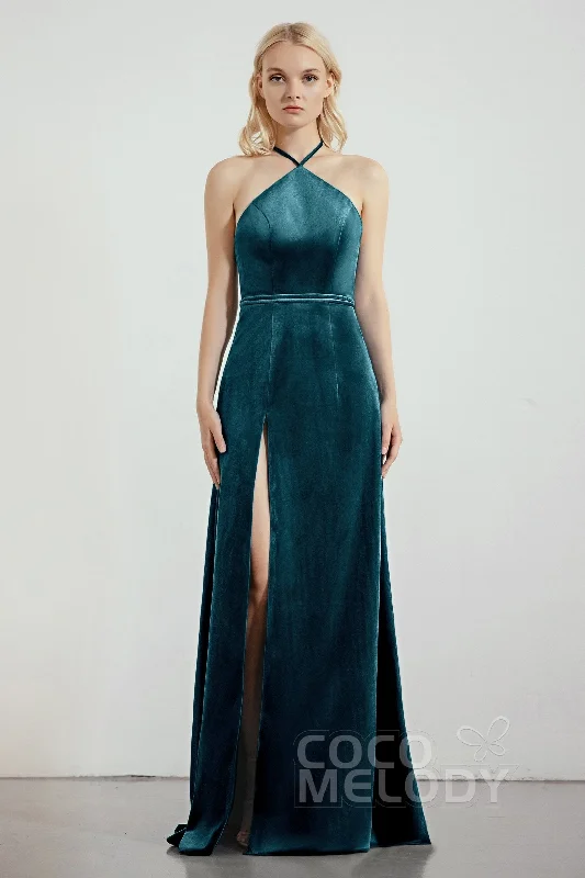 Sheath-Column Sweep-Brush Train Bridesmaid Dress Formal Dresses CB0273 Dapper Women's 1920S