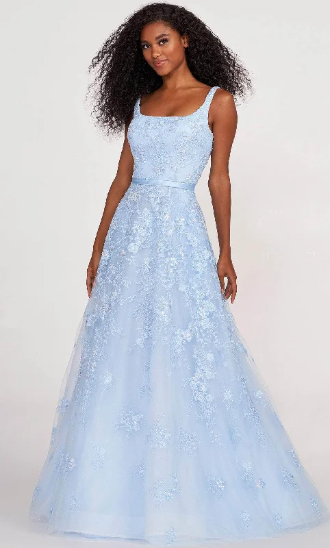 Ellie Wilde EW34100 - Embroidered Square Evening Dress Street