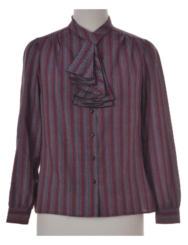 Chevron Print Long Sleeve Blouse Bold Women's Animal Print