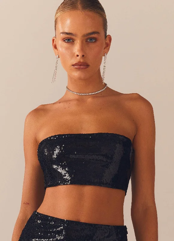 Emma Sequin Bustier - Black Australian Beach