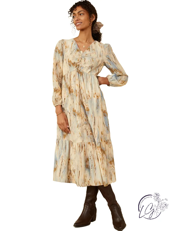 We’re Softer Here Midi Dress Artistic Women's Hand - painted