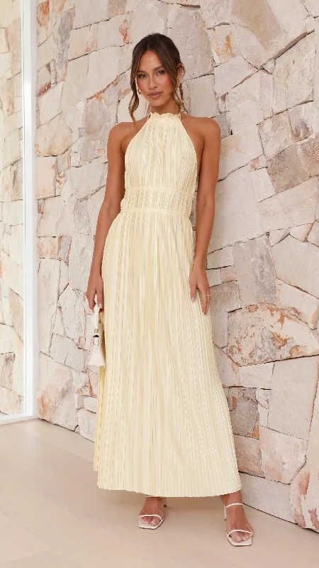 Frances Maxi Dress - Yellow Athletic Women's High - 