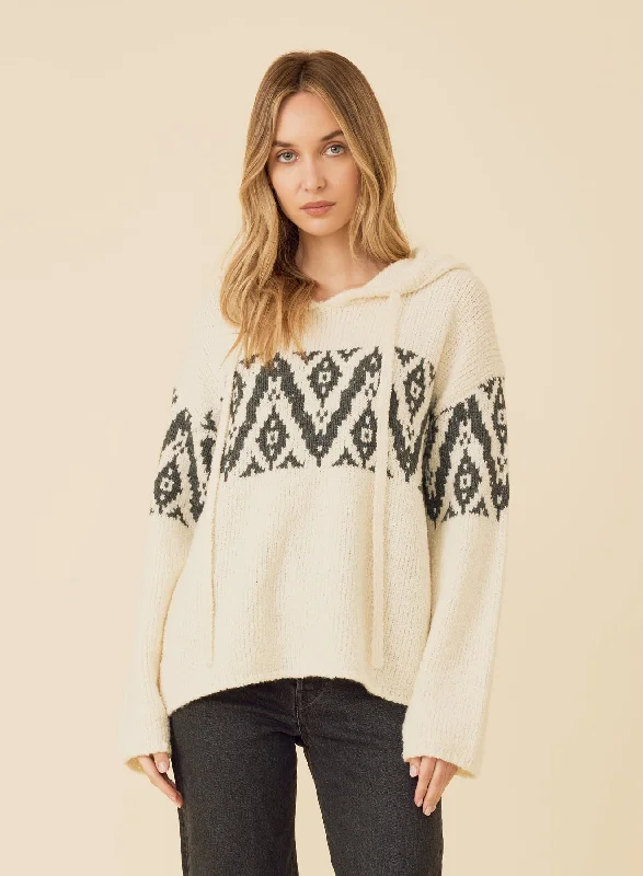 Sirelle Hoodie - Ivory Combo Monochromatic Office Style