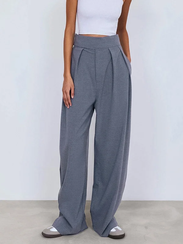 BerryBetty - Street Fold Over Pleat Wide Leg Pants Artistic Women's Avant - 