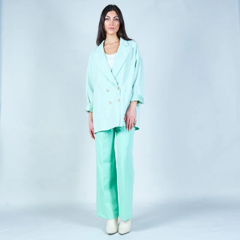 Pinstripe oversized blazer wholesale Stylish Women's Neon