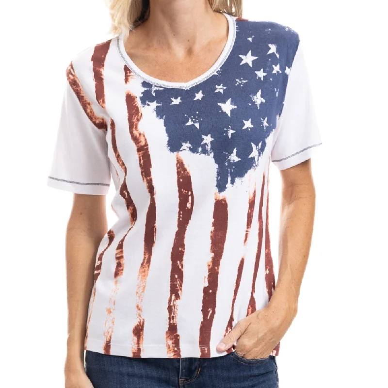 Women's Old Glory V-Neck T-Shirt Hip Women's Urban