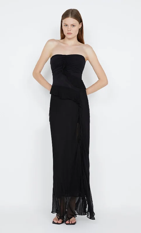 MARESCA STRAPLESS DRESS - BLACK Geometric