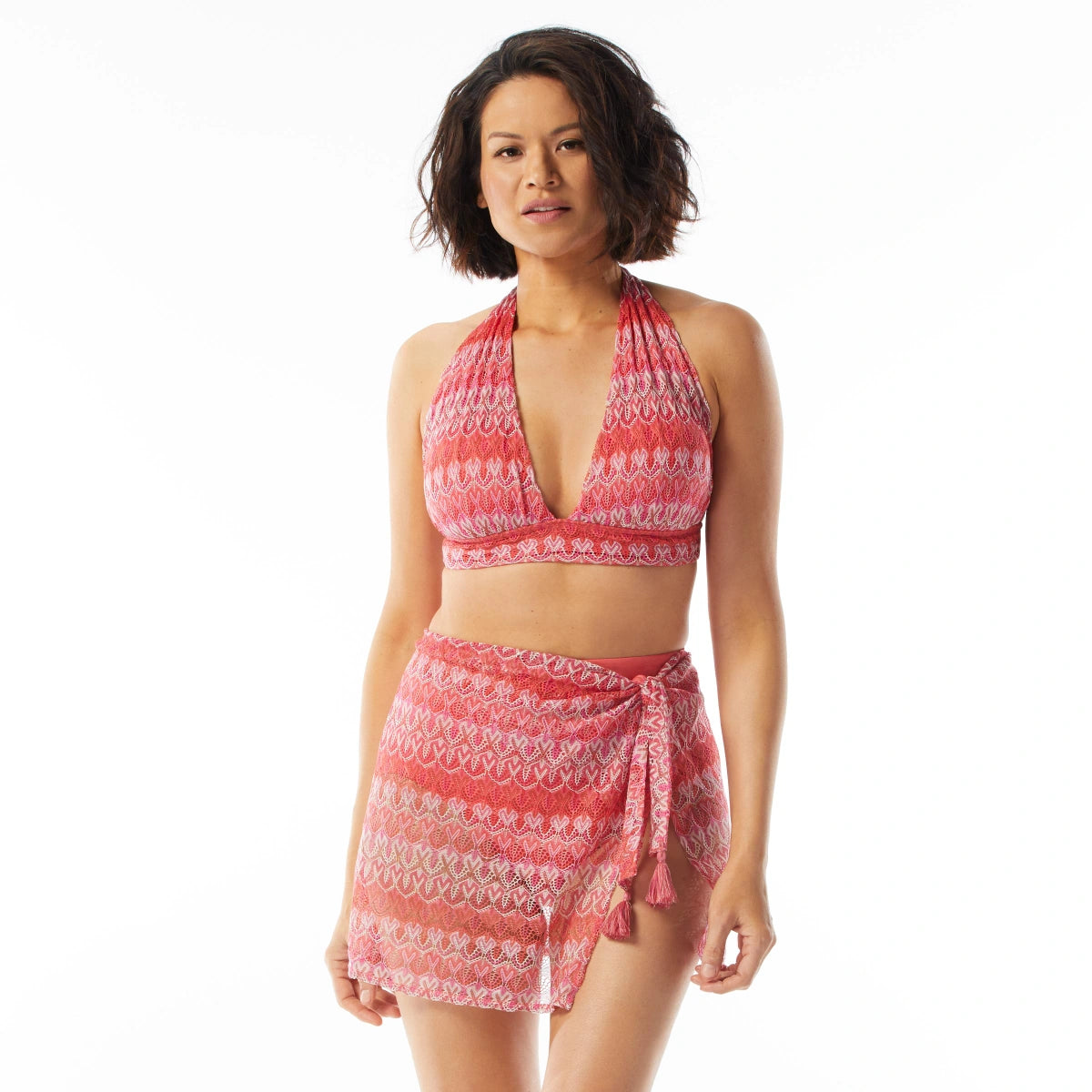 SALE Coco Contours Summer Athena Draped Crochet Halter Top Sophisticated Women's Tailored