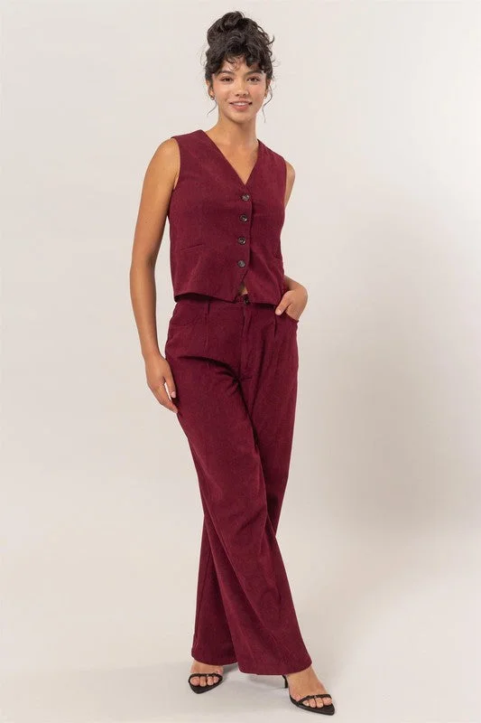 Wine Colored Corduroy Pants