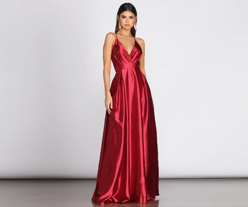 Gabi Satin A-Line Gown Minimalist Women's Casual