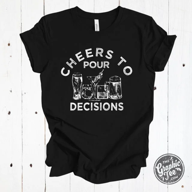 Cheers to Pour Decisions Short Sleeve Tee British Gentlewoman Style