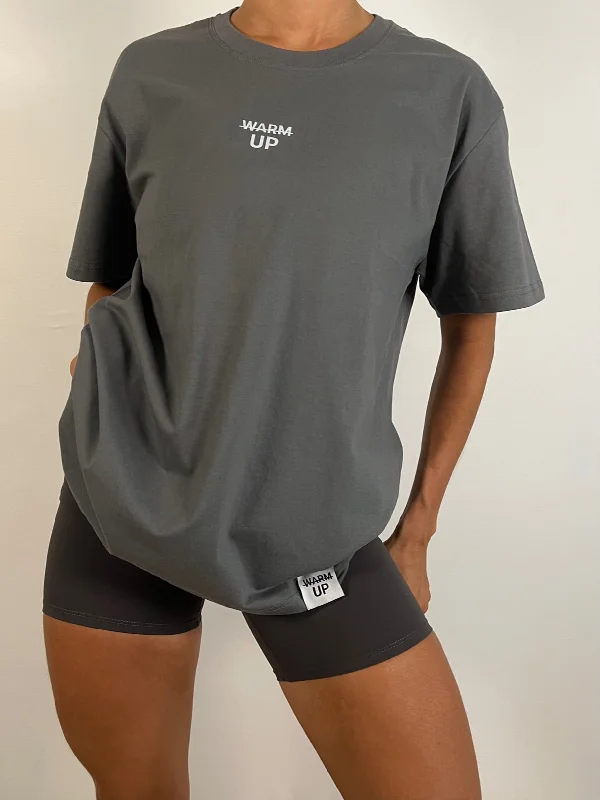 Essential Dark Grey Oversized T-shirt Monochromatic All - in - one