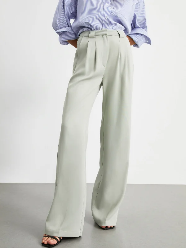 BerryBetty - Business Casual Pockets Pleat Wide Leg Pants Unique Women's Upcycled