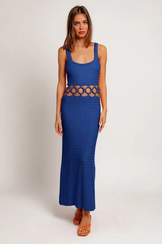 Bali Square Neck Sleeveless Crochet Midi Dress - Final Sale performance