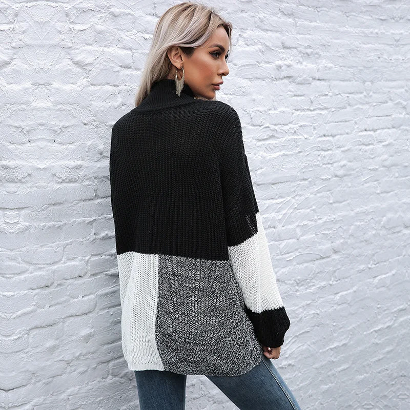 Knitted Semi-Turtleneck Sweater Wholesale Women Clothing Hip Women's Retro