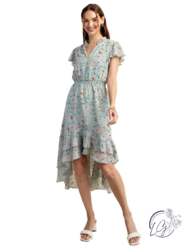 Dazzle In Style Smock Waist Dress Earthy Women's 