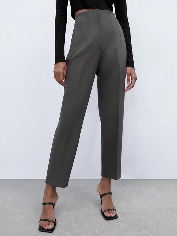 BerryBetty - Smart Crop Straight Leg Pants Youthful Women's Pop