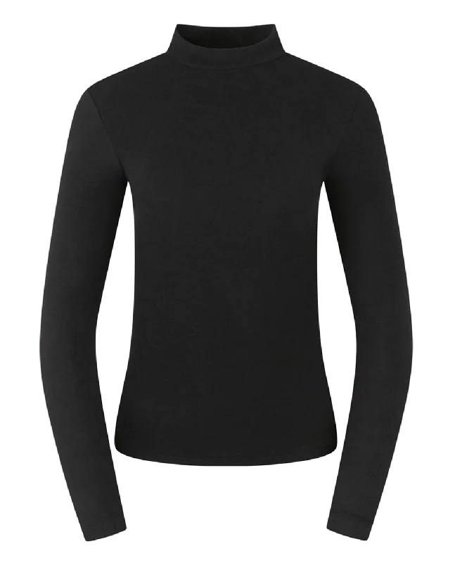 PURE GOLF Olwen Mock neck Winter Top 502 Black Cool Women's Distressed